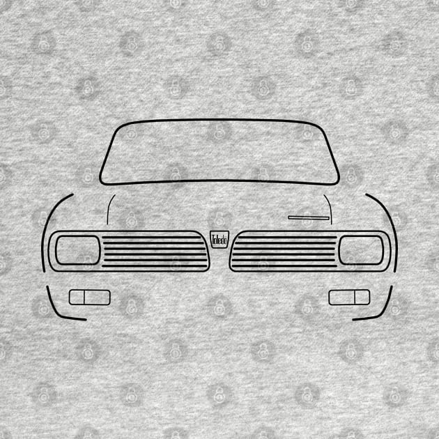 Triumph Toledo classic 1970s British car black outline graphic by soitwouldseem